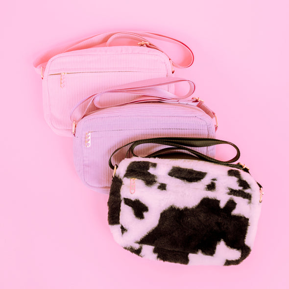 Pink Corduroy Side Bag