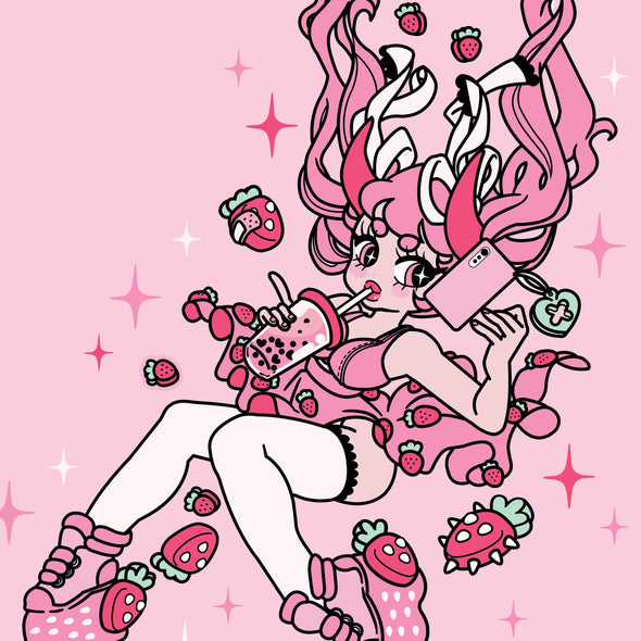 Strawberry Girl Print
